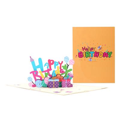 China Viet Nam Wholesale Happy Birthday 3D Greeting Card Paper Carving Handmade Creative Birthday Message Pop Card for sale