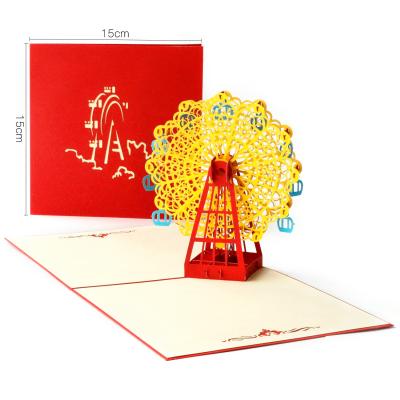 China Viet Nam Wholesale 3d ferris wheel birthday invitation cards with envelope for sale