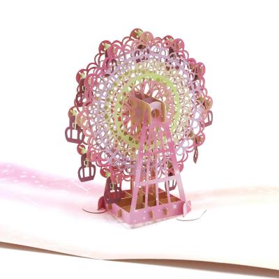 China Viet Nam Wholesale 3d Ferris Wheel Paper Craft Handmade Birthday Sound Of Greeting Cards for sale