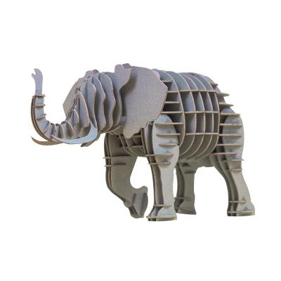 China Europe Home Decoration Cardboard Eco-friendly Laser Cut 3d Paper Craft Elephant Ornaments for sale