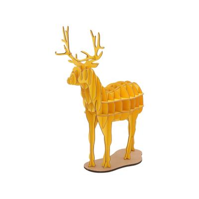 China Eco-friendly Europe Cardboard Laser Cut DIY Creative Paper Handmade Milu Deer Ornaments Puzzles for sale