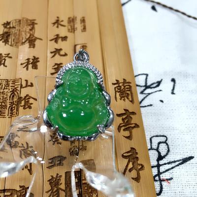 China Wholesale Mini Jade Buddha Necklace Pendant Maitreya Buddha Rock Quartz Stone Miscellaneous Ice CLASSIC for sale