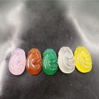 China FASHIONABLE Green Ruyi Pendant Natural Pink Agate Chalcedony Small Ruyi Pendant Jewelry for sale