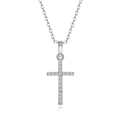 China Environmental Friendly Full-diamond Cross Choker Necklace Factory Price Pendant 18k Gold Plated for sale