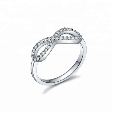 China 925 silver ring with zircon 925 sterling silver infinity love rings with zircon for sale