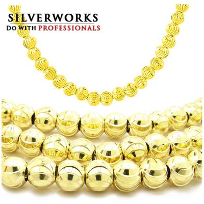 China 925 Italian 925 Sterling Silver 2.5MM Silver Moon-Cut Ball Chain Moon Cut Gold Plated Chain for sale