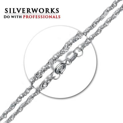 China Different Types Of Chains Jewelry 925 Sterling Silver Singapore Chains Professional Machine Made Water Wave Chain for sale