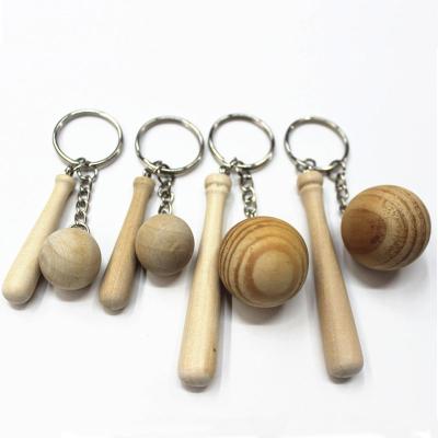 China 2021 DIY Gift High Quality Unpainted Wooden Key Ring Chain Pendant Keychain Blank for sale