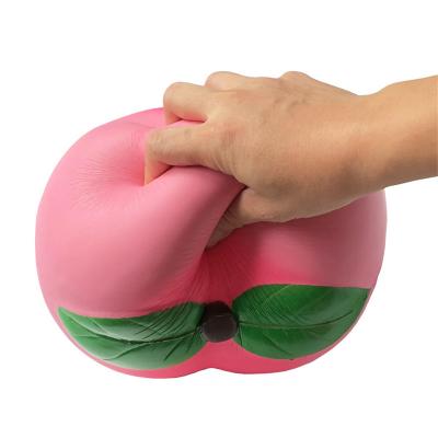 China Slow Rising Peach Fruit Squishies Jumbo Peach Toy 10inch Hand Cream Scented Peach Toy Random Emotional Kawaii Toy for sale