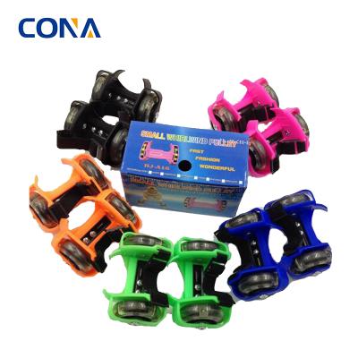 China PP+steel pro heel wheels light up wheels that require no battery flash roller skate for kids and adults for sale