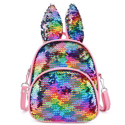 China Sequin Rabbit Ears Sequin Bagback Bagback School Bag Sequins Backpack for Little Girls and School Kids for sale