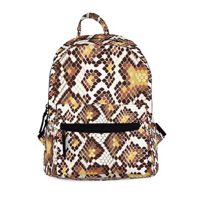 China Customized 2021 new small artwork fashion snakeskin print backpack for women for sale