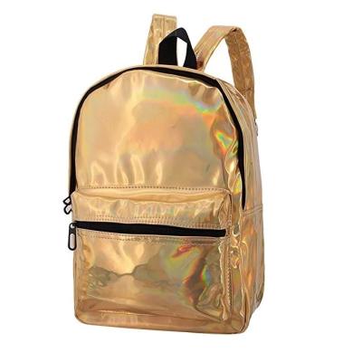 China Waterproof gold hologram bagpack holo bag festival bag for raves and parties for sale