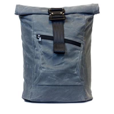 China Anti-theft Waxed Top Rucksack Roll Backpack Men for sale