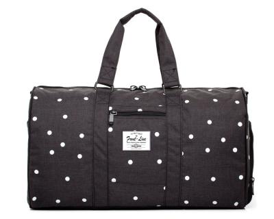 China Fancy style for SPORTS polka dot print dance bag travel duffle with shoe compartments for sale