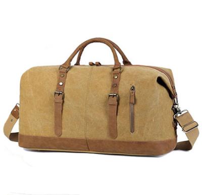 China Durabe and vintage fashion canvas and leather duffel bags brand duffel bags empty canvas duffel bag for sale