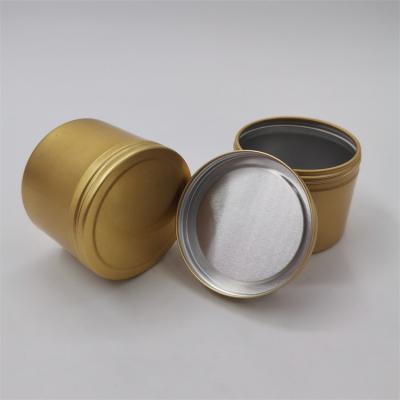 China 50x38mm Recyclable Aluminum Gold Jar Aluminum Tins For Packing Candle Candy for sale