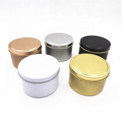 China Hot sale 2oz 4oz 6oz 8oz white gold recyclable black silver rose gold candle tins candle holders for packaking candle candies for sale