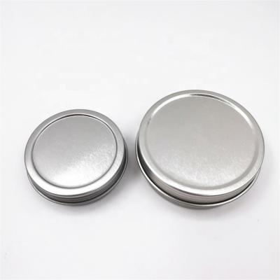 China Hot Sale 1oz 2oz 30g 60g 30ml 60ml Round Shallow Cosmetic Balm Cream Candle Candy Metal Tin Jars Round Tin Box With Screw Cap for sale