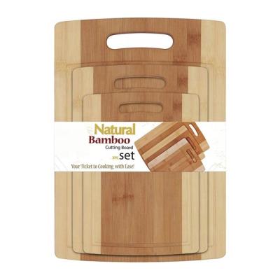 China Disposable natural bamboo cutting boards for kitchen with Juice Groove Wooden Cutting Board set of 3 - choppers for vegetable, fruit for sale