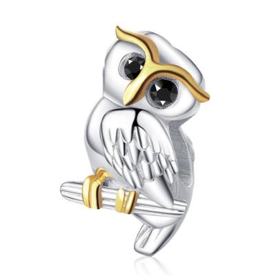 China Cute Animal Silver Jewelry Nickel Free 925 Sterling Silver Owl Bracelet Charms for sale