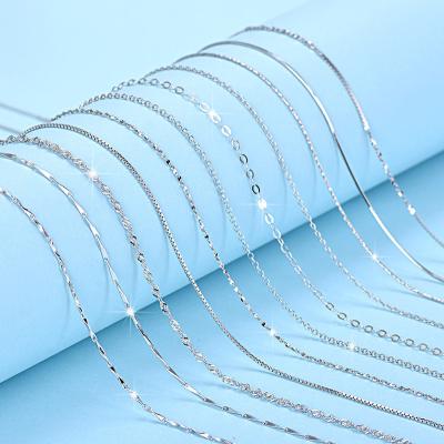 China Cheap Wholesale Pure Variety Necklace 925 Sterling Silver Chain Nickel Free For DIY Jewelry Making for sale