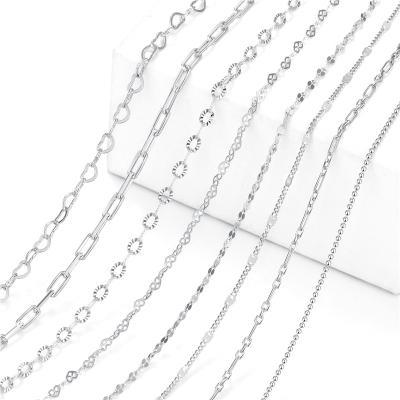 China Factory Wholesale High Purity Nickel Free Gold Plated Link Chain 925 Sterling Silver Necklace For Jewelry Making for sale