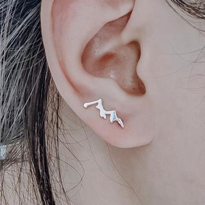 China Wholesale Delicacy Climbing Silver Jewelry Nickel Free 925 Sterling Silver Mountain Stud Earrings for sale