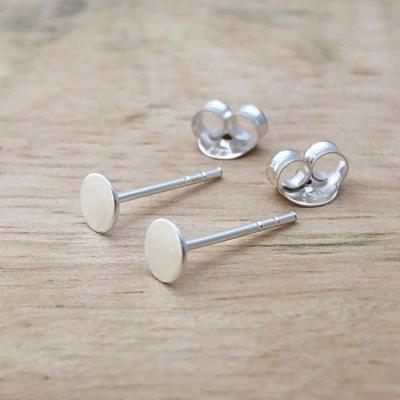 China 5mm Tiny Minimalist Nickel Free 925 Sterling Silver Round Dot Stud Earrings For Women for sale