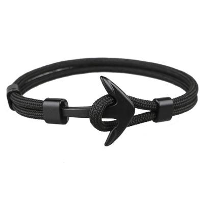 China Factory wholesale men's fashion paracord bracelet survival rope wrap anchor bracelet nickel free for sale