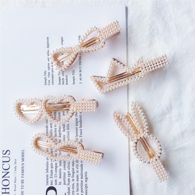 China Fashion kute platypus nickel free hair accessories for women girls soft solid pearl hair clip for sale