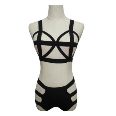 China 2021 New Customerized New Arrival Underwear Babydoll Bondage Fancy Body Harness Two-Piece Bandage Lingerie for sale