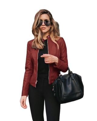 China 2021 red formal blazers and Anti-wrinkle autumn new arrival fashion jacket pu leather suit coats for women for sale