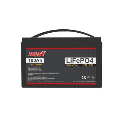 China Solar Energy Storage MUST LiFePO4 Battery 12V 100AH ​​For Solar System for sale