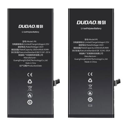 China Mobile Phone CE FCC Custom Replacement IC Battery DUDAO Logo 1 Year Warranty TI Dropshipping 2200mah For iPhone 6 Battery Bateria for sale