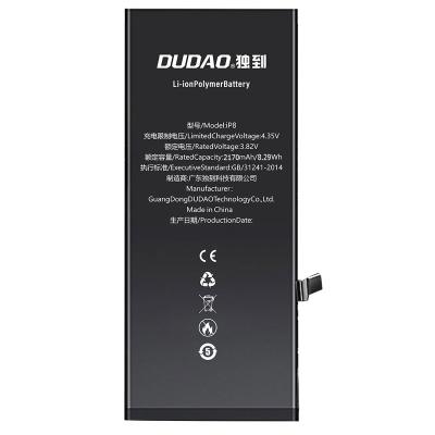 China Mobile Phone DUDAO Factory Dropshipping Original 1 Year Warranty CE FCC TI 2170mah High Capacity Bateria Replacement Battery For iPhone 8 for sale