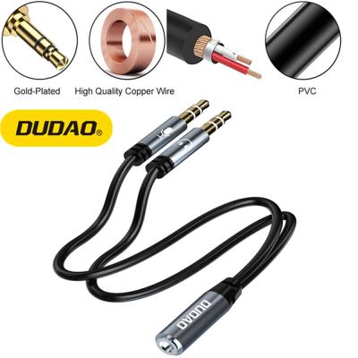 China Factory Made ISO9001 Car Earphone Splitter For Computer 3.5mm Female 2 Cable To Dual 3.5mm Male Earphone Mic Jack Audio Y Splitter for sale