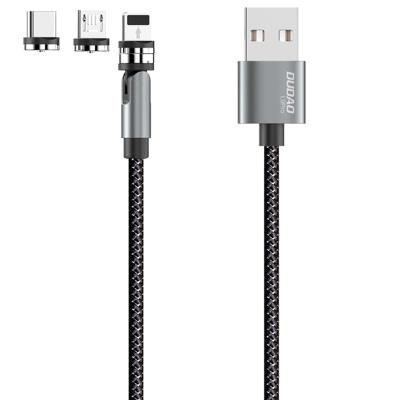 China Hot Selling DUDAO L9XS 540 Degree Rotation Quick Charging Nylon Braided 3A Quick Charging Magnetic Charging Cable 3 in 1 Magnetic USB Cable for sale