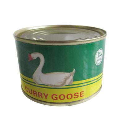 China Canned Easy Open Cover Paper Mark Healthy Food Canned Curry Goose Meat for sale