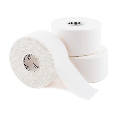 China Custom Made Breathable Aranea Logo Cotton Adhesive White Athletic Sports Tape Wrist Ankle Rigid Strapping Tape for sale