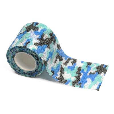 China Camouflage Printing Breathable Elastic Self Adhesive Disposable Blue Tattoo Bandage Self Adhesive Bandage for sale