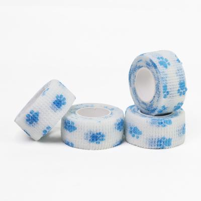 China Custom Colored Breathable Self Adhesive Nonwoven Sticky Elastic Bandage Easy Movement Teardrop Cat Claw Adhesive Bandage for sale