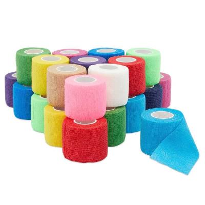 China Breathable Medical Dog Cat Bandage Elastic Adhesive Color Protection Animal Common Nonwoven Bandage for sale