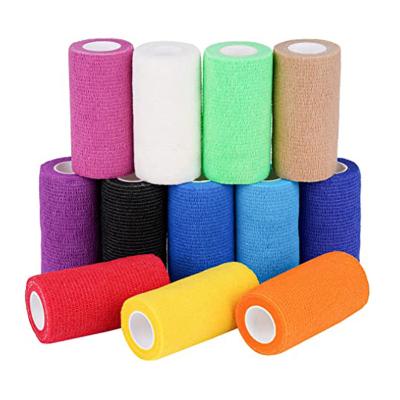 China Breathable Aranea Medical Grade Colored Self Adhesive Nonwoven Veterinary Cohesive Elastic Bandage 10cm Veterinary Wrap for sale