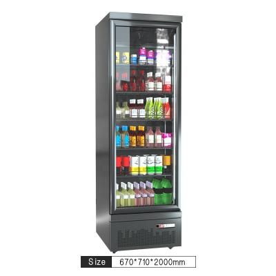 China Single-Temperature 1/2 Tempered Glass Doors Upright Chiller Showcase Commercial Refrigerator For Supermarket for sale