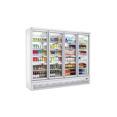 China Glass Single-Temperature Upright Refrigerator Beverage Chiller Door Refrigerator for sale