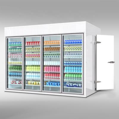 China Modern Customized Beverage Showcase With Walk In Refrigerator Or Freezer Display Upright Freezer Cold Room for sale