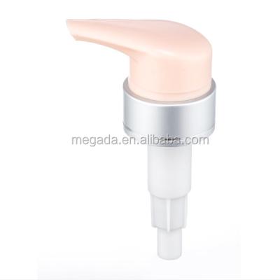 China Non cosmetic spill packaging 33/410 matte silver aluminum plastic collar shampoo pump pp lotion pump with high quality factory for sale