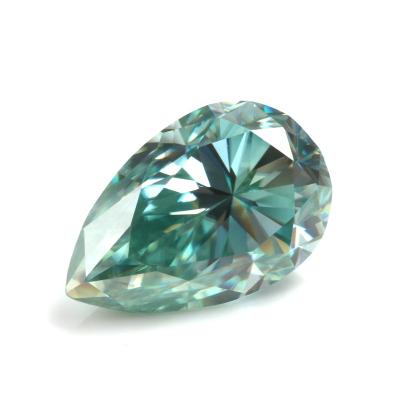 China Dichroism/Dichroic Cut Moissanite Diamond Graceful Fashion Classic Green Color Pear 3*4mm-7*11mm for sale