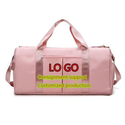 China Vintage Large Capacity Nylon Women Sports Shoulder Bags Design Ladies Fleece Travel Luxury Waterproof Bag With Shoes Compartment for sale